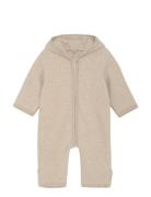 Pram Suit Ears Cot. Fleece Outerwear Fleece Outerwear Fleece Coveralls...