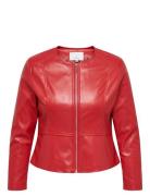 Carsaramy Faux Leather Jacket Otw Læderjakke Skindjakke Red ONLY Carma...