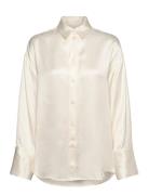 2Nd Clarose - Silky Viscose Designers Shirts Long-sleeved Cream 2NDDAY