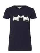 Barbour Highlands T-Shirt Tops T-shirts & Tops Short-sleeved Navy Barb...