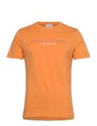 Tee With Hd Lindbergh Flag Tops T-Kortærmet Skjorte Orange Lindbergh