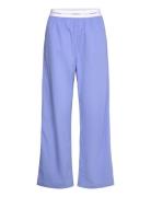 Logo Wb Poplin Pant Pyjamasbukser Hyggebukser Blue Calvin Klein