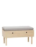 Hide Bænk Home Furniture Chairs & Stools Stools & Benches Beige Hübsch