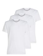 S/S Crew Neck 3Pk Tops T-Kortærmet Skjorte White Calvin Klein