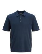 Jjeemil Knit Relaxed Polo Ss Sn Tops Polos Short-sleeved Navy Jack & J...