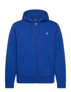 Double-Knit Full-Zip Hoodie Tops Sweatshirts & Hoodies Hoodies Blue Po...