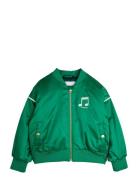 Note Chenille Satin Baseball Jacket Skaljakke Outdoorjakke Green Mini ...