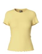 Pcnicca Ss O-Neck Top Jrs Noos Tops T-shirts & Tops Short-sleeved Yell...