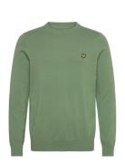 Cotton Crew Neck Jumper Tops Knitwear Round Necks Green Lyle & Scott