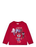 Tshirt Tops T-shirts Long-sleeved T-Skjorte Red Spider-man