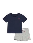 Ks-Knit Short Set Sets Sets With Short-sleeved T-shirt Grey Levi's