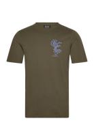 Left Chest Artwork T-Shirt Tops T-Kortærmet Skjorte Khaki Green Scotch...