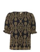 Cutia Aidy Blouse Tops Blouses Short-sleeved Black Culture