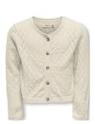 Kmgmegan Life Ls Cardigan Knt Noos Tops Knitwear Cardigans Cream Kids ...