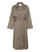 Kbtitte Coat Trenchcoat Frakke Khaki Green Karen By Simonsen