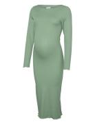 Mlfreya Ls Jrs Midi Dress Knælang Kjole Green Mamalicious