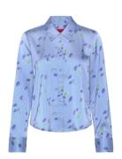 Elka Tops Blouses Long-sleeved Blue HUGO