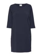 Vinathalia 3/4 Sleeve Dress - Knælang Kjole Blue Vila