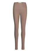 Sugoi High Waist Tights Bottoms Leggings Brown Fall Winter Spring Summ...