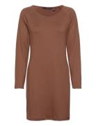 Vmzera Ls Short Dress Jrs Lt Kort Kjole Brown Vero Moda