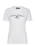 Layla Reg Sj Vin W Tee Tops T-shirts & Tops Short-sleeved White VINSON