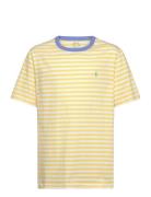 Striped Cotton Jersey Tee Tops T-Kortærmet Skjorte Yellow Ralph Lauren...