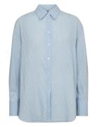 Mmbritze Cotton Shirt Tops Shirts Long-sleeved Blue MOS MOSH