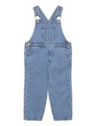 Long Denim Overalls With Pocket Bottoms Dungarees Blue Mango