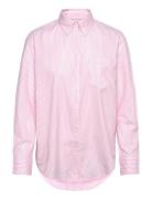 Rel Luxury Oxford Striped Bd Shirt Tops Shirts Long-sleeved Pink GANT