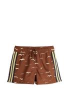 Seagull Aop Swim Shorts Badeshorts Brown Mini Rodini