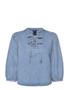 Blouse Jossan Tops Shirts Denim Shirts Blue Lindex