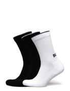 3Pqs Rib Logo Bamboo Underwear Socks Regular Socks Multi/patterned BOS...