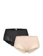 Brief Reg Blenda Cotton W Lace Trusser, Tanga Briefs Beige Lindex