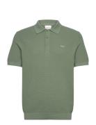Micro Textured Cotton Ss Polo Designers Polos Short-sleeved Green GANT