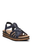 62918-22 Shoes Summer Shoes Platform Sandals Navy Rieker