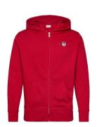 Graphic Fullzip Hoodie Tops Sweatshirts & Hoodies Hoodies Red GANT