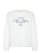 Graphic C-Neck Sweat Tops Sweatshirts & Hoodies Sweatshirts White GANT