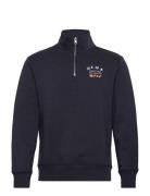 Graphic Half Zip Designers Sweatshirts & Hoodies Sweatshirts Navy GANT