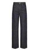 High-Rise Wide-Leg Rinse-Wash Jeans Bottoms Jeans Wide Navy Mango