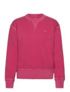 Sunfaded C-Neck Sweat Tops Sweatshirts & Hoodies Sweatshirts Pink GANT