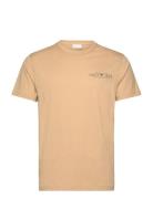 Printed Graphic Ss T-Shirt Tops T-Kortærmet Skjorte Beige GANT