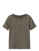 Nmmkab Ss Top Noos Tops T-Kortærmet Skjorte Brown Name It
