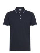 Polo Shirt With Contrast Piping Tops Polos Short-sleeved Navy Lindberg...