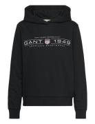 Reg Shield Hoodie Tops Sweatshirts & Hoodies Hoodies Black GANT