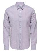 Onscaiden Life Ls Solid Linen Shirt Noos Tops Shirts Casual Purple ONL...