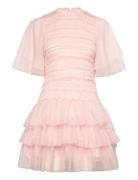 Minnie Short Sleeve Lace Mini Dress Designers Short Dress Pink Malina