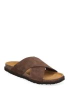 Sl Leon Suede Dk Brown Shoes Summer Shoes Sandals Brown Scholl
