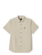 Charter Print S/S Wvn Tops Shirts Short-sleeved Cream Brixton