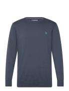 Uspa Knit Adair Men Tops Knitwear Round Necks Navy U.S. Polo Assn.