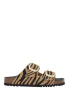 Sl Noelle Leather Zebra Flade Sandaler Multi/patterned Scholl